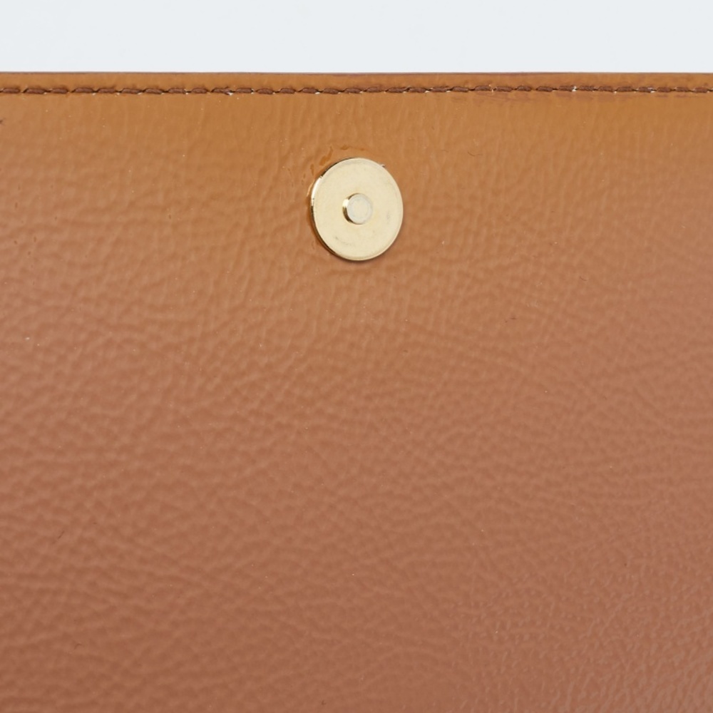 YVES SAINT LAURENT Beige Patent Leather Belle De Jour Flap Clutch - Picture 6 of 8